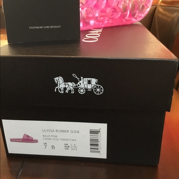 COACH ULYSSA SLIDE SANDALS BOLD PINK - Picture 4 of 6